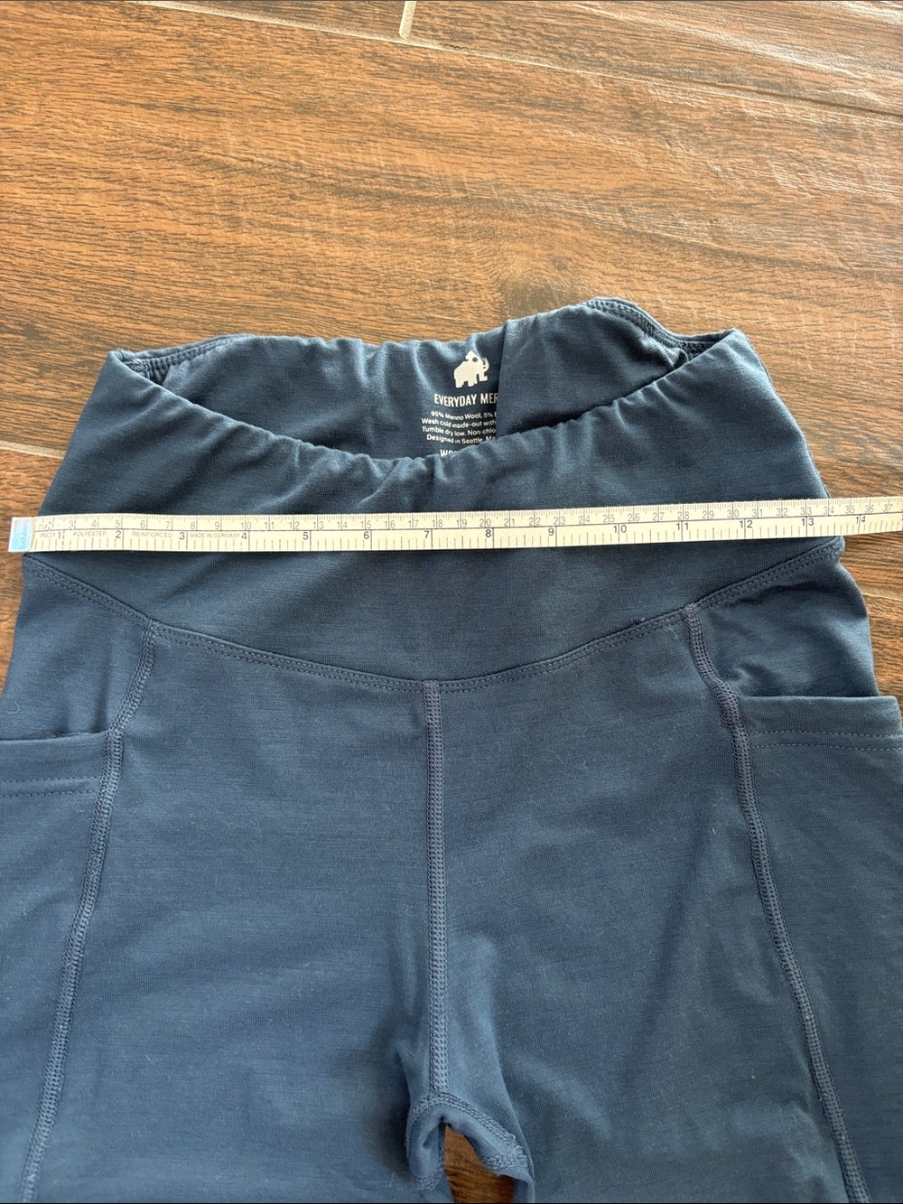 Woolly’s High-Waist Blue Merino Wool Leggings with Side Pockets size S - Picture 2 of 15